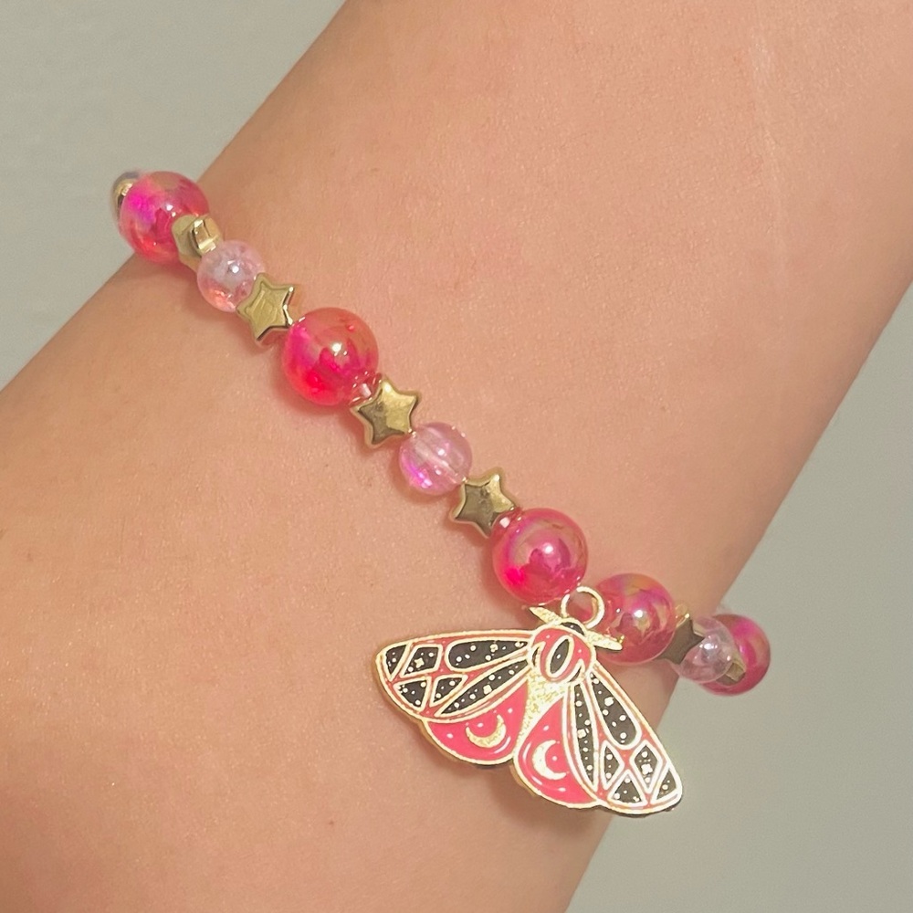 Pink Moth Bracelet